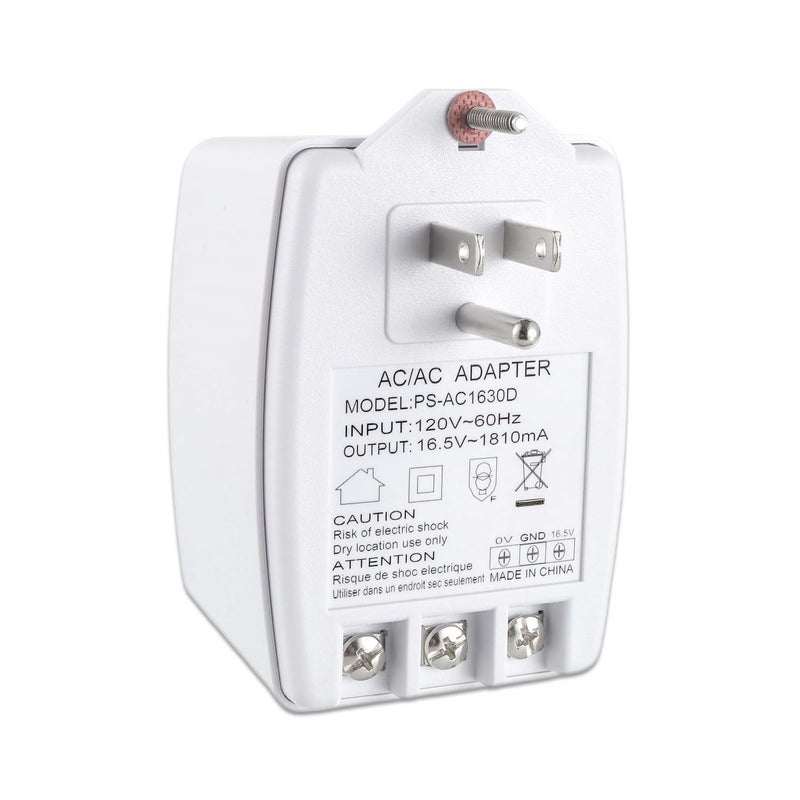 JAMHER 16.5 Volt Doorbell Transformer 16.5VAC 30VA 1810mA Plug in Transformer with PTC Fuse Compatible with Nest Ecobee Sensi and Honeywell Thermostat and All Versions of Ring Doorbell - Image 1